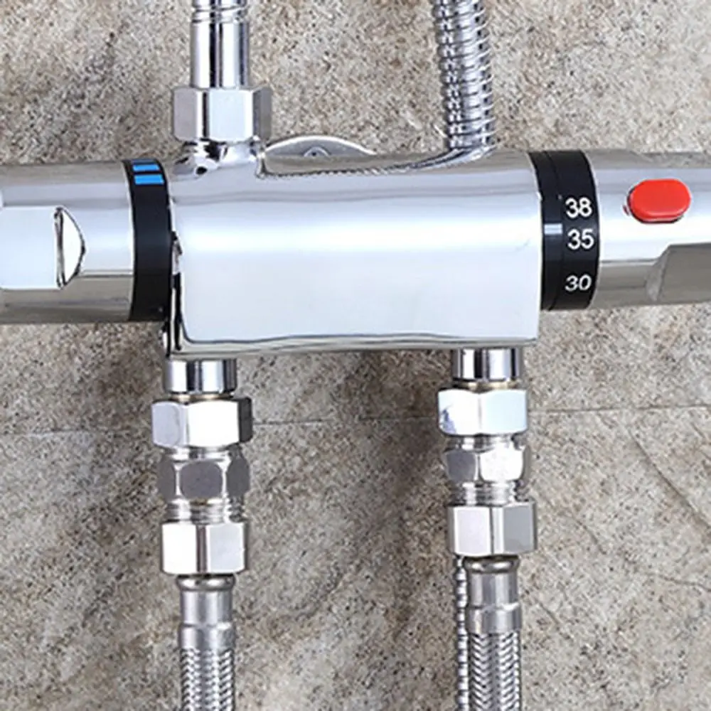 

Durable Shower Valve 1/2" Outlet Bathroom Faucet Valve Tap Exposed Bar Shower Mixer Bathroom Accessories