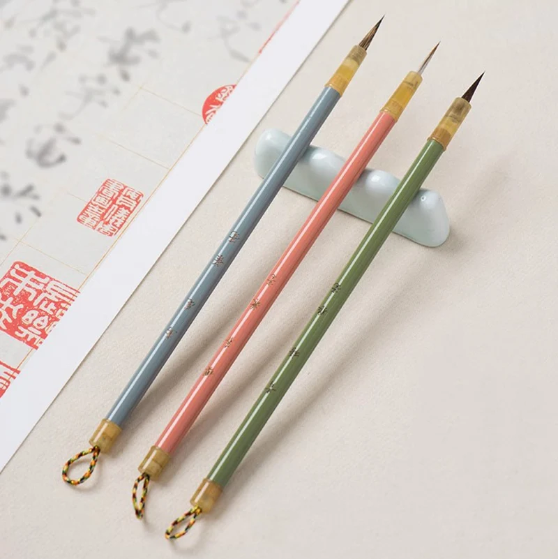 رقيقة خط الخط فرشاة Shoujinti مخصصة للكتابة فرشاة الصوف ابن عرس الذئب مرونة الشعر Xiaokai فرشاة لوازم الرسم الفني