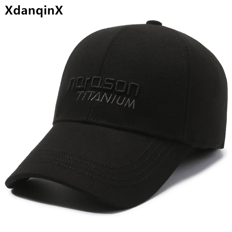 

Snapback Cap New Winter Plush Thickened Warm Baseball Caps For Men Coldproof Earmuffs Hats Golf Cap Dad's Cotton Hat Cycling Cap