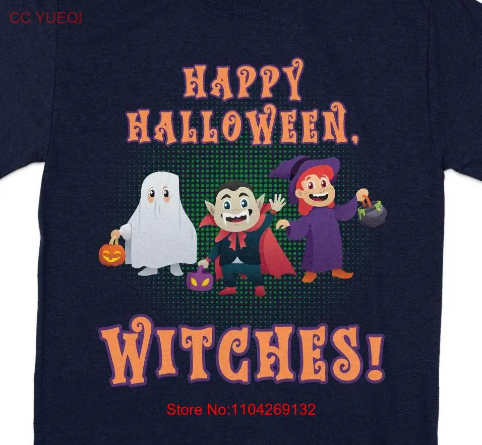 HALLOWEEN UNISEX Happy Witches Kids In Costumes T Shirt cute funny Mom or Dad Trick Treat long or short sleeves