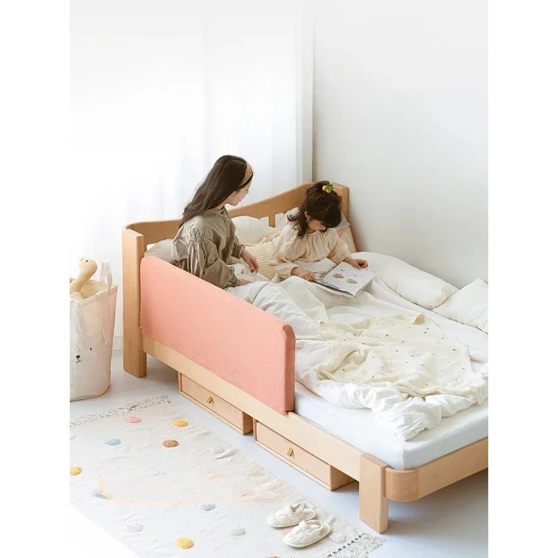 Siblings do not disturb each other Children's beds, all solid wood boys and girls single bed rooms