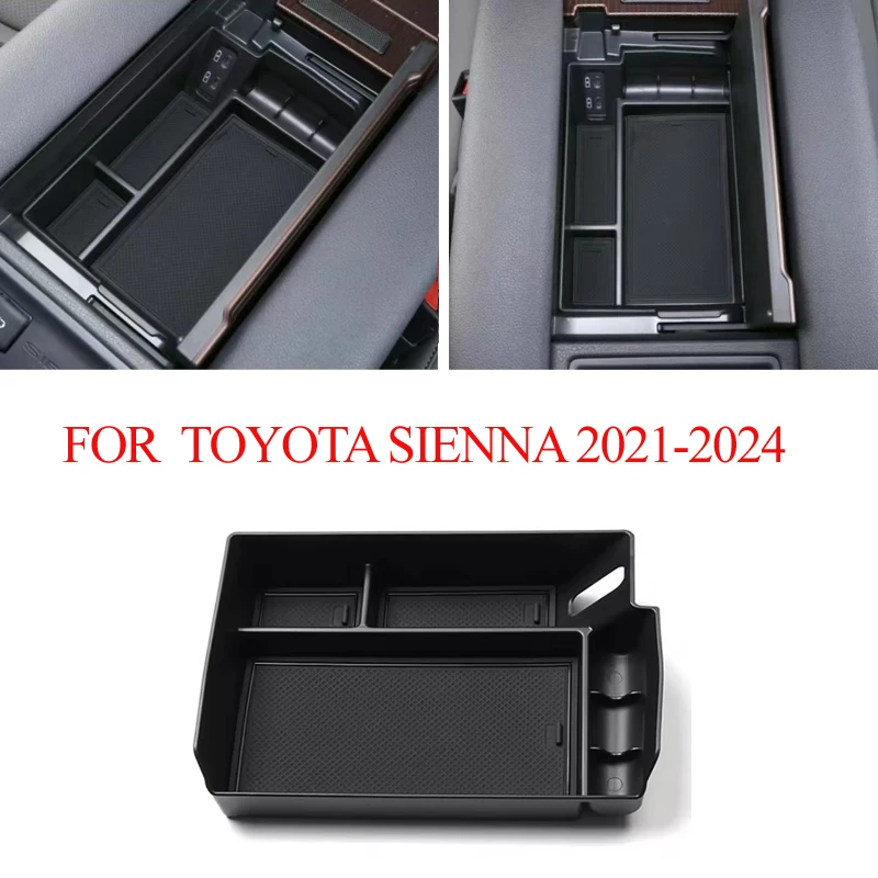 

ABS Armrest Storage Box For Toyota Sienna 2021-2024 Arm Rest Glove Tray Holder Case car Accessories