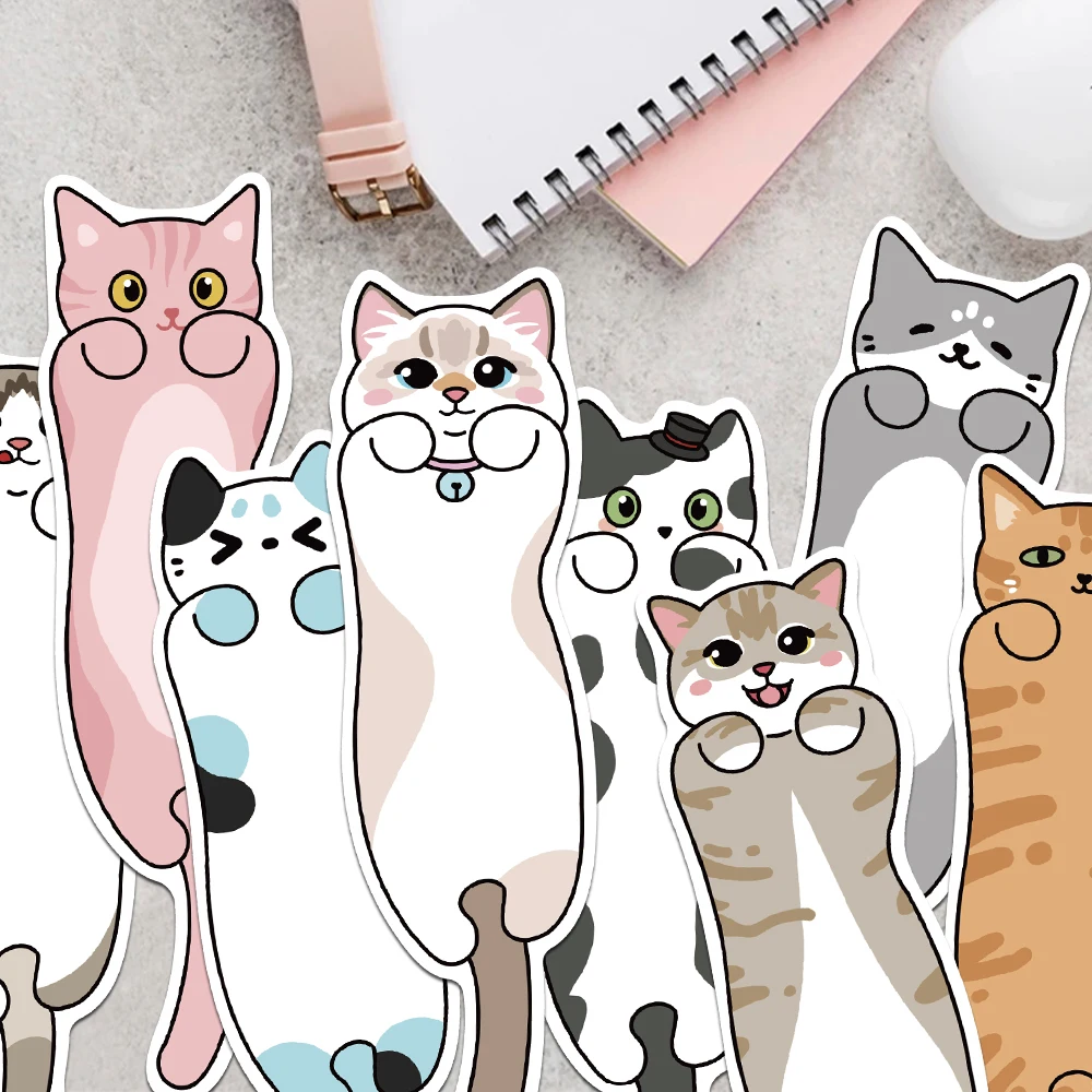30pcs Cartoon Cute Cats Bookmarks Reading Pages Books Annotated Students Stationary Supplies DIY Creative Aesthetic Bookmark
