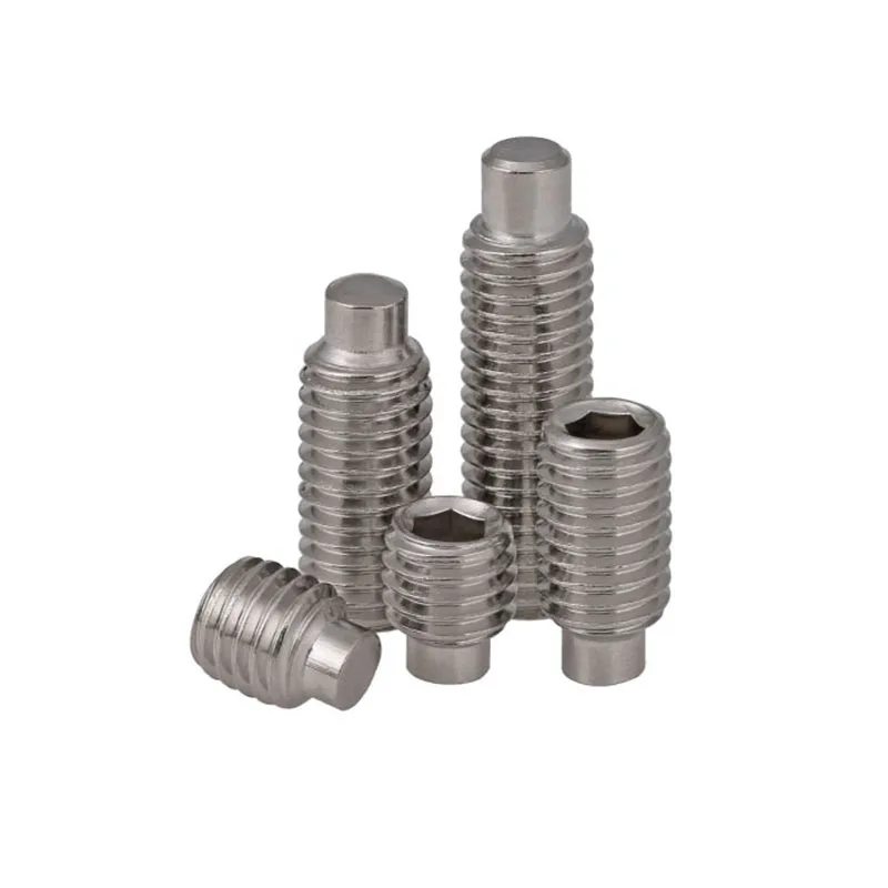 ステンレス鋼内六角ネジ,シリンダーエンド固定セット,凸型エンド固定,ヘッドレスネジ,M3-M10,din915 304, 10個