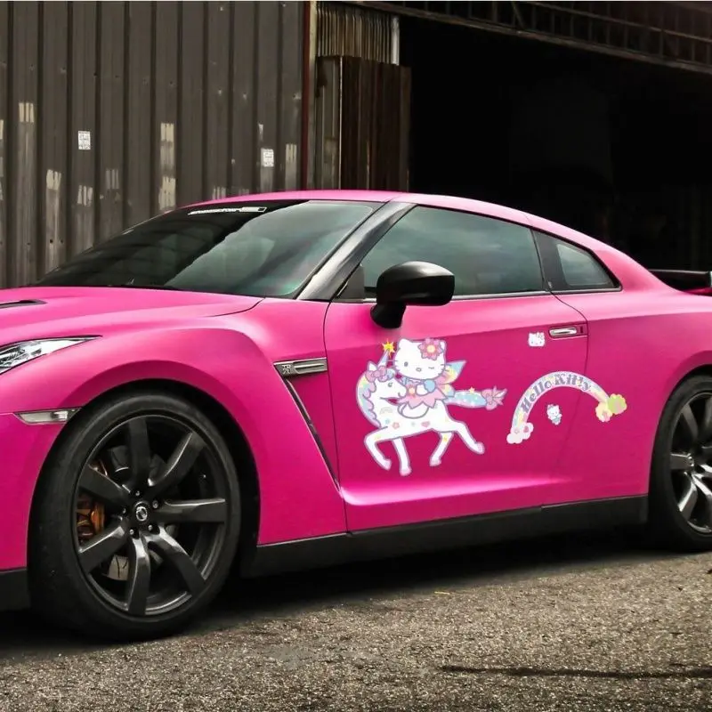

HelloKitty Car Cartoon Stickers Kitty Fly Plane Unicorn Car Body Modification To Cover Scratches Car Decoration Stickers