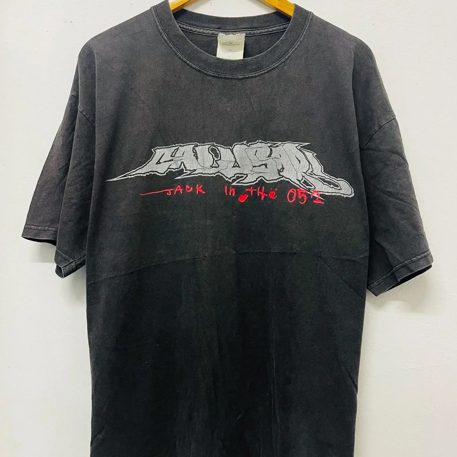 Vintage Y2K Calusari Jack In The 052 2001 Band T Shirt Hardcore Punk Work Bench Japan Music Rock Black XL vintage Washed