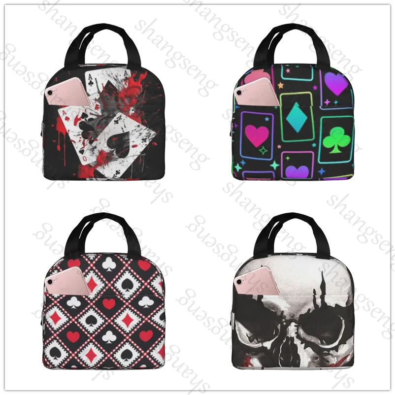 

Lunch bag insulated lunch box bag students and office workers carry lunch box bag insulated Lunchs Pack Poker Cards