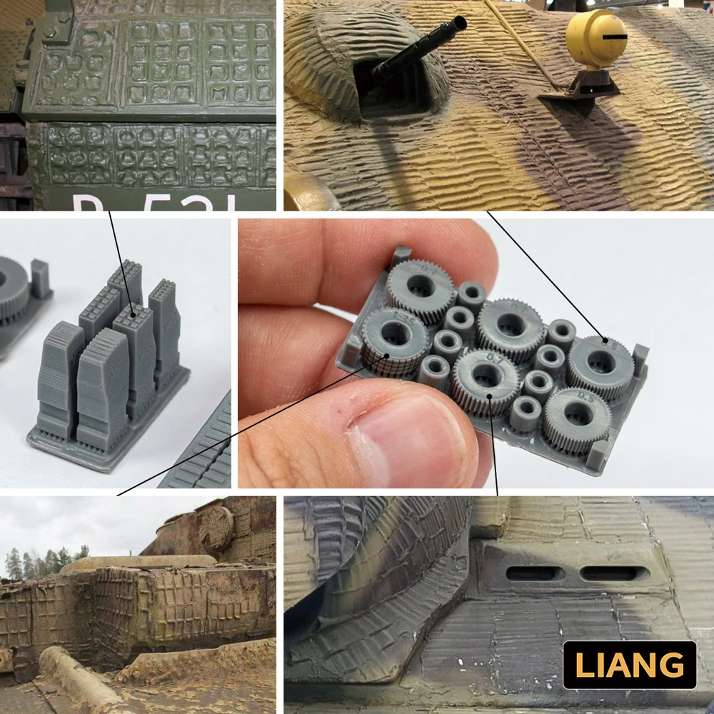 LIANG-0229a/b 용 Zimmerit 코트 조립 탱크 모델 용 도구 모델 취미 DIY 액세서리 용 특수 항자성 갑옷 부품