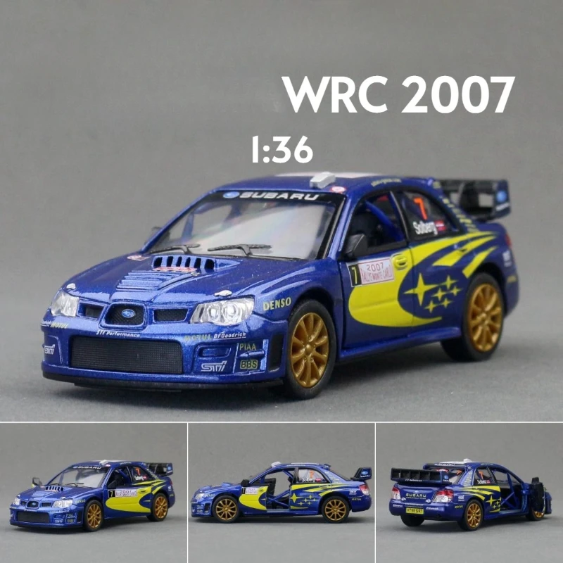 KiNSMART Diecast 1:36 Subaru Impreza WRC 2007 Rally Auto Speelgoed Trek Speelgoed Voertuig Kinderen Jongen Verjaardagscadeau Miniatuur Voiture