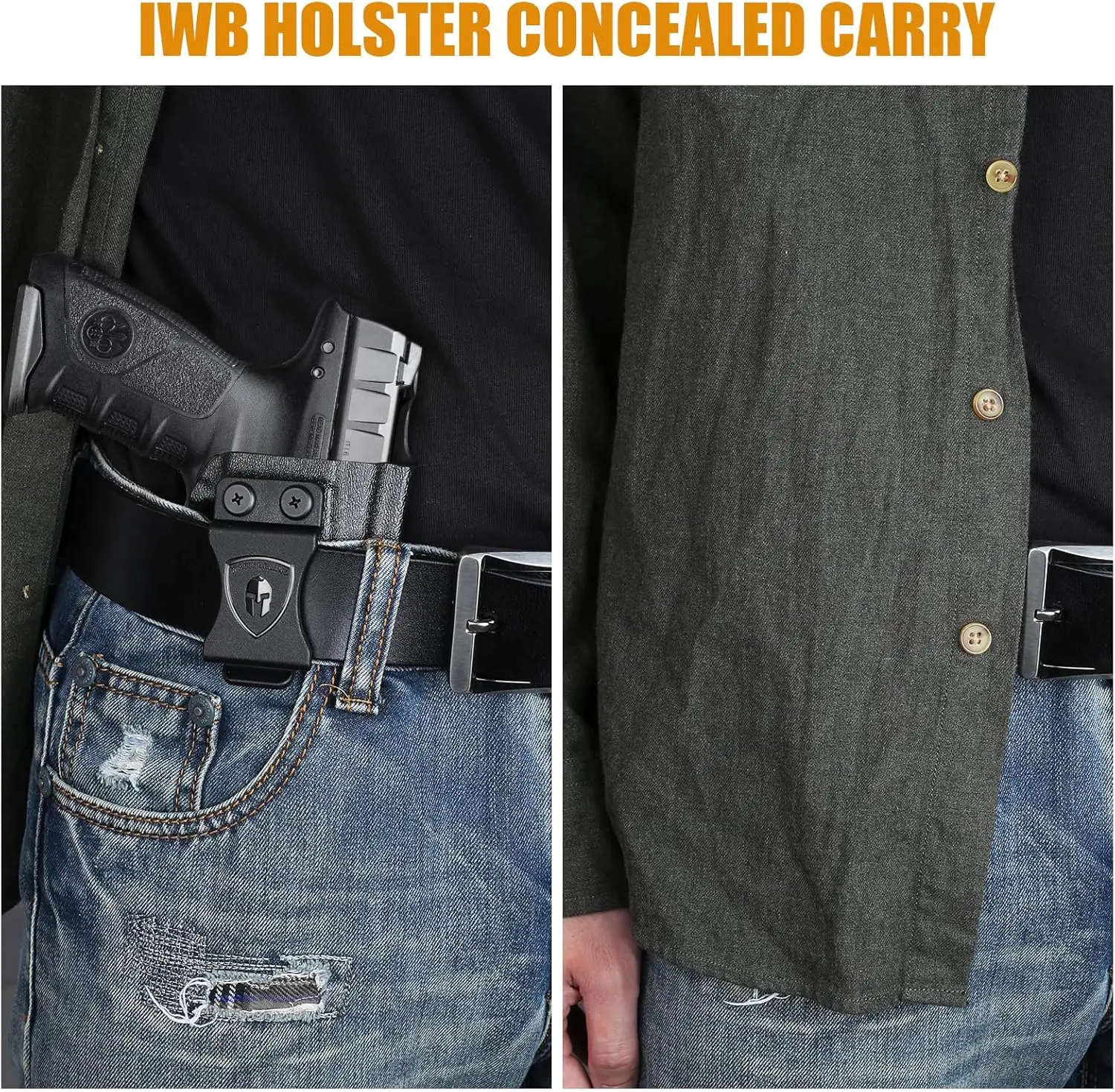 حافظة IWB Kydex متوافقة مع Beretta APX بالحجم الكامل قابلة للتعديل للاحتفاظ بالخفي تحمل Posi-قفل اليد اليمنى #6