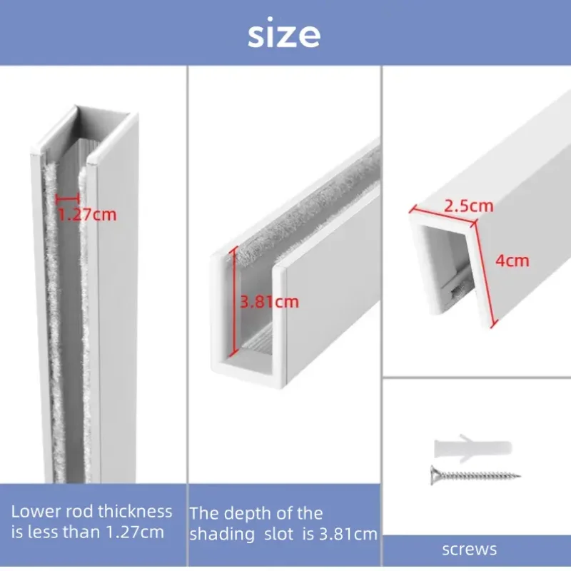Best Quality Aluminum Material U Channel 100% Blackout Light Blockers for Window  Blinds