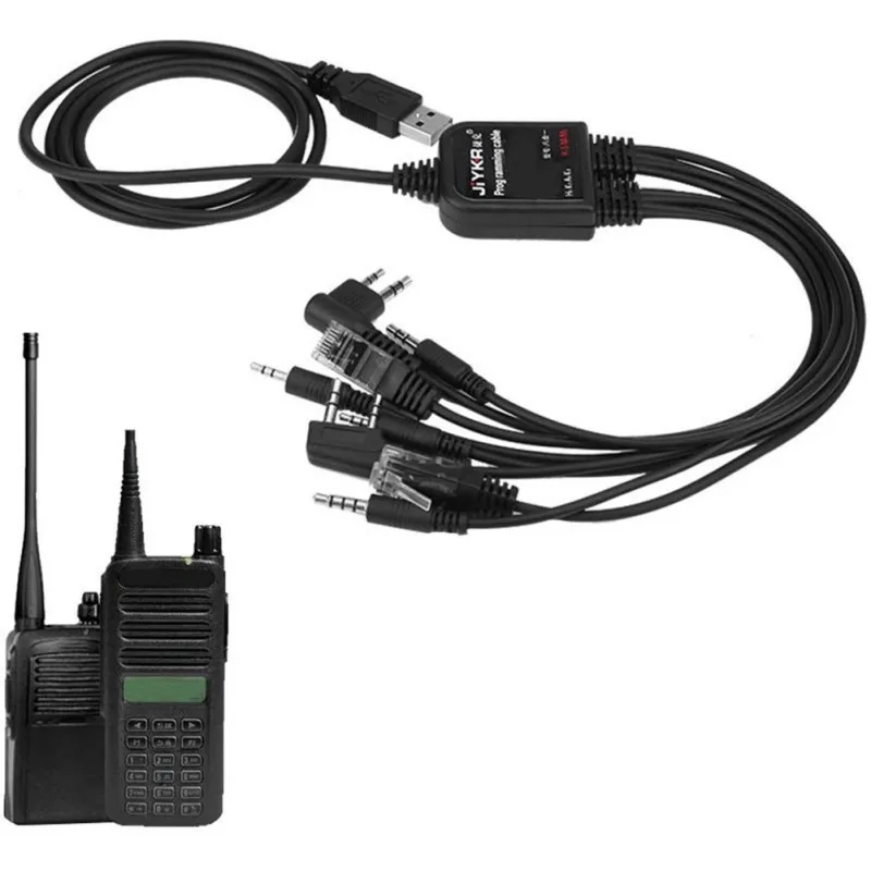 Cable programador USB multifunción 8 en 1 con CD para Walkie Talkie Baofeng, UV5R, UV82, TYT, Kenwood, Yaesu, Radios HYT