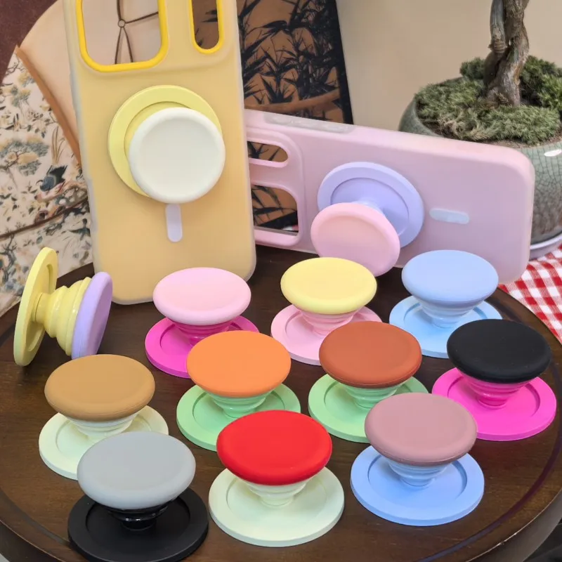 

Магнитный держатель для телефона Macron с цветовым дизайном, круглый, силиконовый, складной, аксессуар для iPhone и Samsung