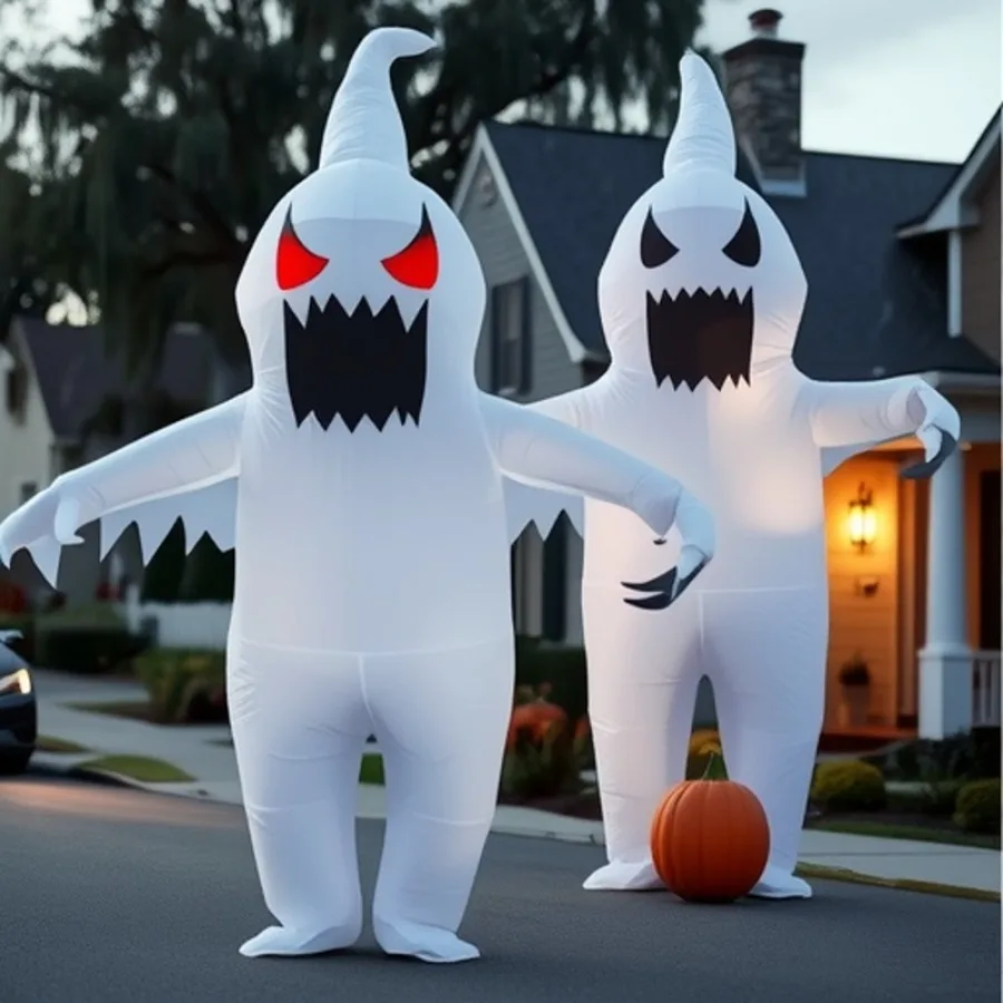 

Halloween Inflatable White Ghost Adults Full-body Costume –Outdoor Walking Performance Decor for Halloween,Party Event Cosplay