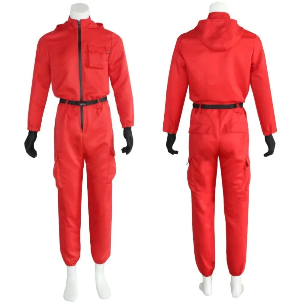 Anime Game Drama Calamari Cosplay Costume NPC Red Jumpsuit Black Boss Robe Triangle Coat To Women Men Halloween Carnival Party