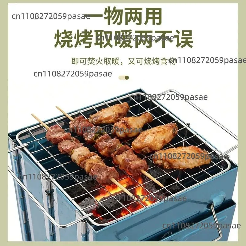 Outdoor Ultra Light Folding Stainless Steel Firewood Stove Portable Windproof Camping Stove BBQ Grill For Camping Backpacking