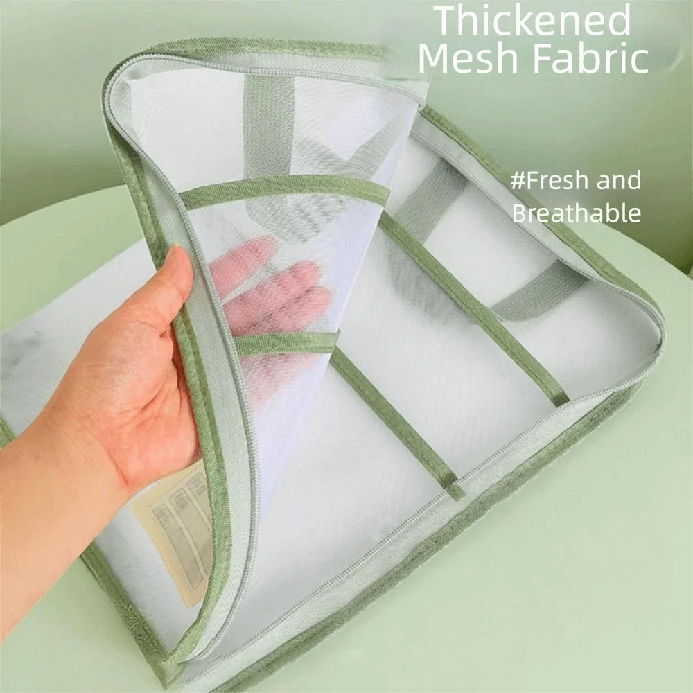 Large Capacity File Bag L-Shaped Horizontal Style Stationery Storage Bag Waterproof Opening Mesh Mesh Zipper Bag Office Supplies