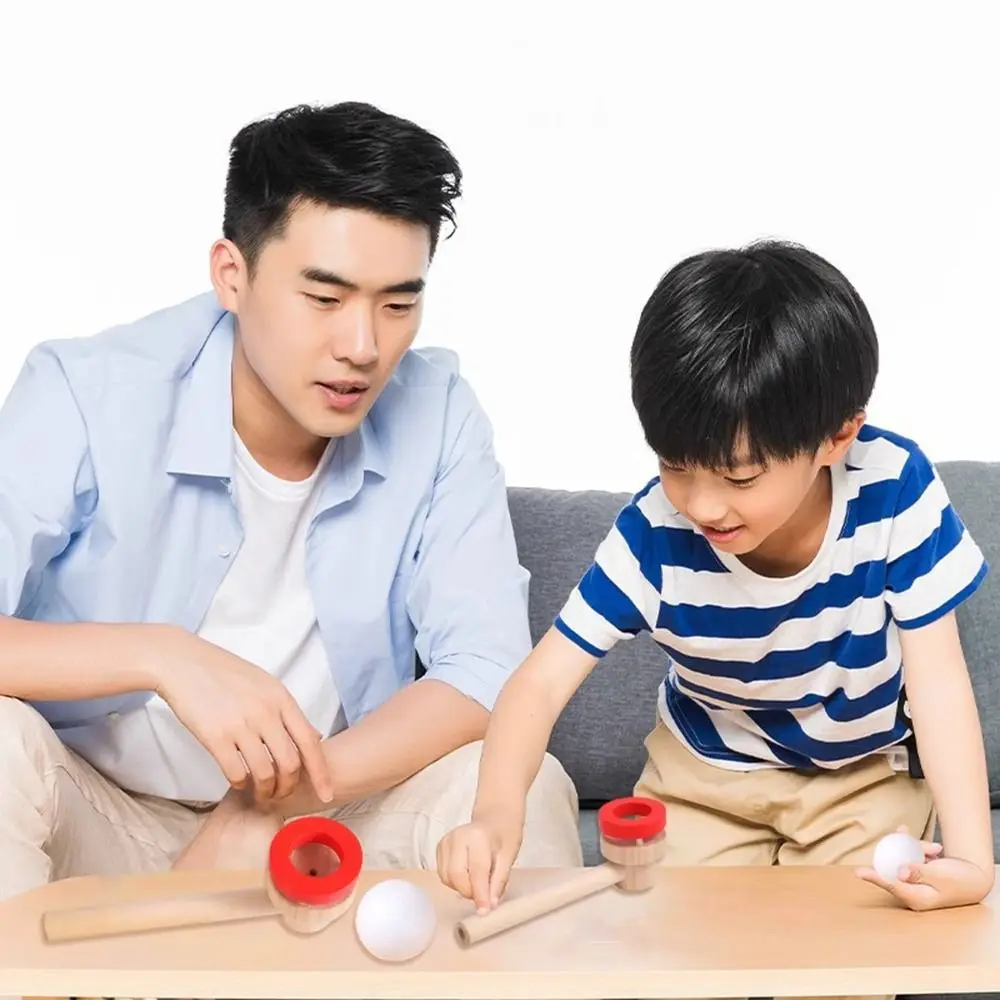 Wooden Hanging Ball Blower Intellectual Toy Educational Blowing Floating Ball Toy Floating Blow Pipe Balls