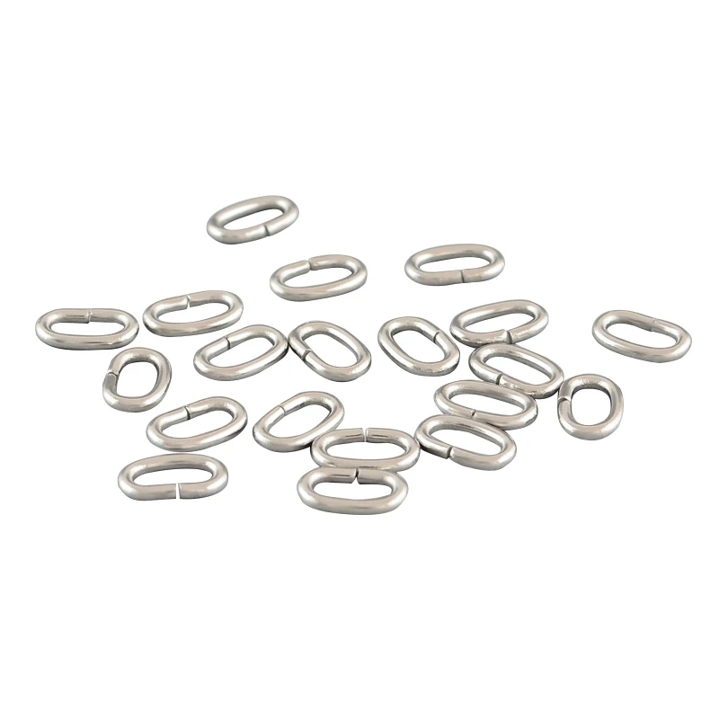 304 Stainless Steel Closed but not Soldering Oval Jump Rings, Stainless Steel Color, 8x5x1.2mm; about 66pcs/10g F70