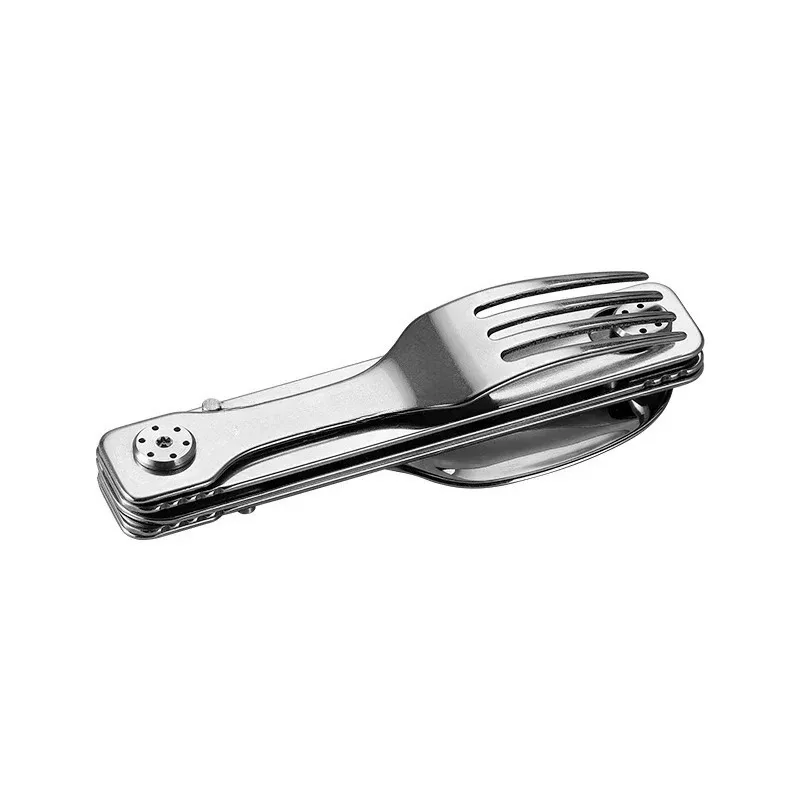 3-in-1 Tableware Set Stainless Steel Knife and Fork Spoon Outdoor Camping Field Portable Exquisite Multifunctional Equipment