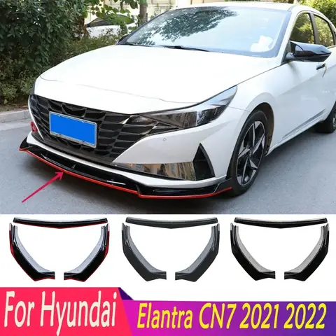 Elantra CN7 2021 2022, 현대 자동차 앞 범퍼 스플리터 립 스포일러 디퓨저 가드, 스포츠 튜닝 액세서리 부품, 바디 키트