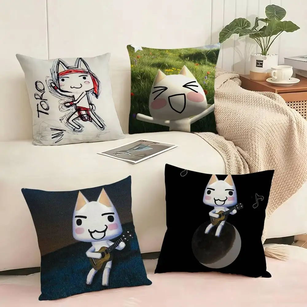 I-Inoue Cute Toro E-Enamel  Square Double-Sided printed Pillow Case Bedroom Bedside Pillow Sofa Cushion Cover Gift