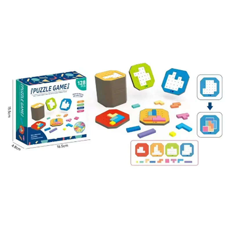 لعبة ألغاز تانجرام للأطفال # #   لعبة التفكير المنطقي الملونة الهندسية لعبة تعليم مونتيسوري لتدريب الدماغ للأطفال # #