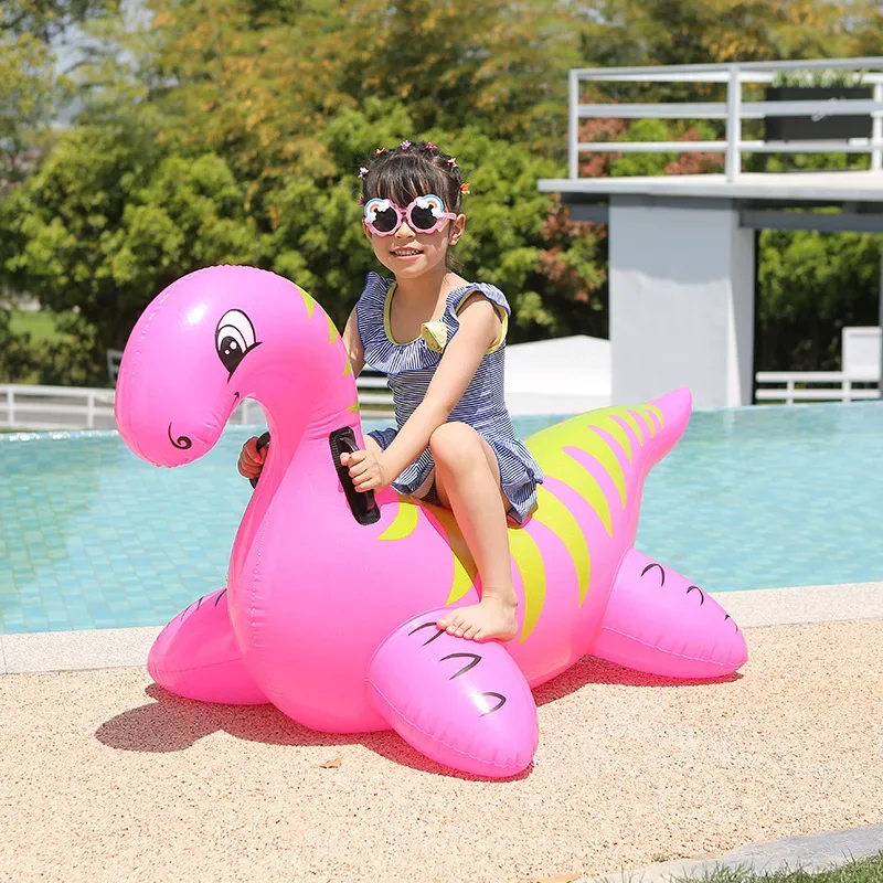 

Inflatable Ride On Toys Red Dragon with Handles Pool Floating Row for Kids Summer Swimming Raft Fun Beach Pools Parties Ring