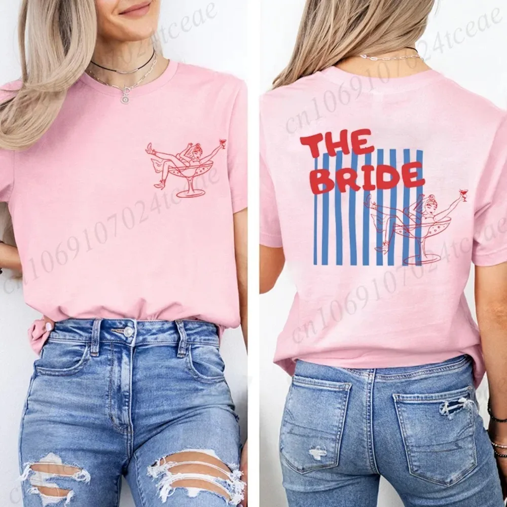 The Bride Club Junggesellinnenabschied T-Shirt Damen Retro Grafik T-Shirt Brautmode Brautjungfern-Team Top 2026 Hochzeitsoutfit – Detail 9