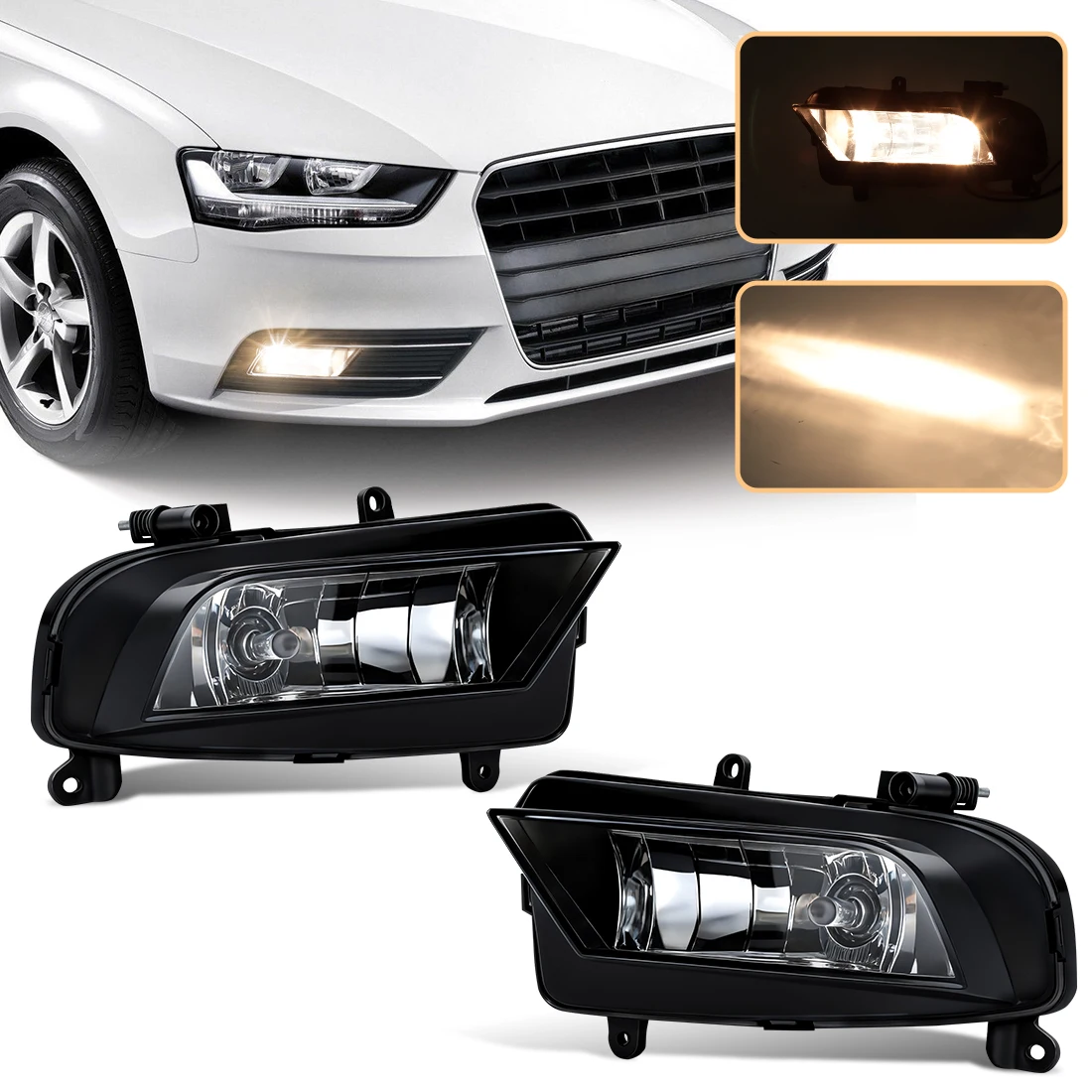 

2pcs Car Front Bumper Foglight For Audi A4 B9 2013 2014 2015 2016 Fog Lamp Assembly Driving Lights 8K0941700B 8K0941699B