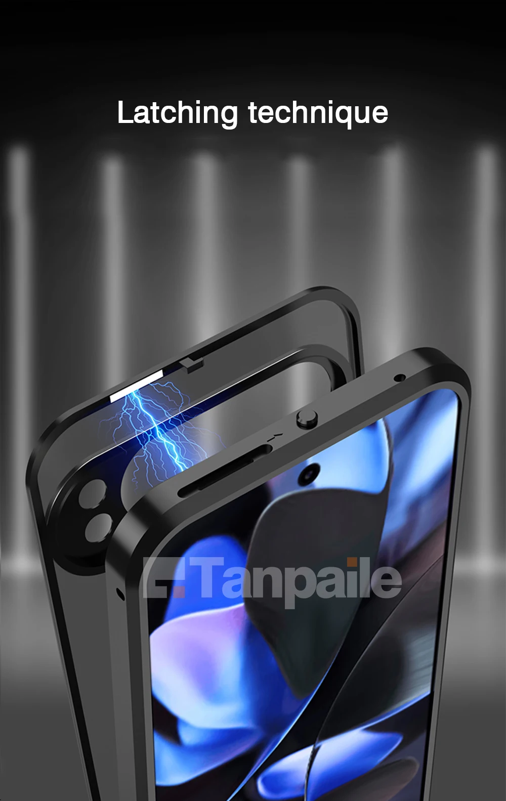For Google Pixel 7 Pro Luxury Aluminum Metal Case for Pixel 9 Pro XL Case for Pixel 8 Pro Tempered Glass Lock Magnet Cover