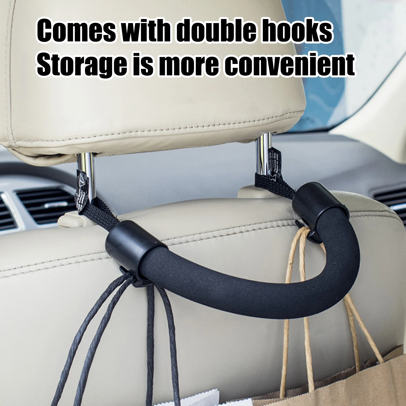 

Car Headrest Handle Hook Portable Headrest Chair Armrest Hooks Rear Seat Passenger Grips Vehicle Assist Safety Grip Accessories