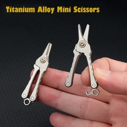 55MM Titanium Alloy MINI Scissors Buckle Nose Hair EDC Tool Snap Lock Scissors Eyebrow Trimming Tool Outdoor Portable Scissors
