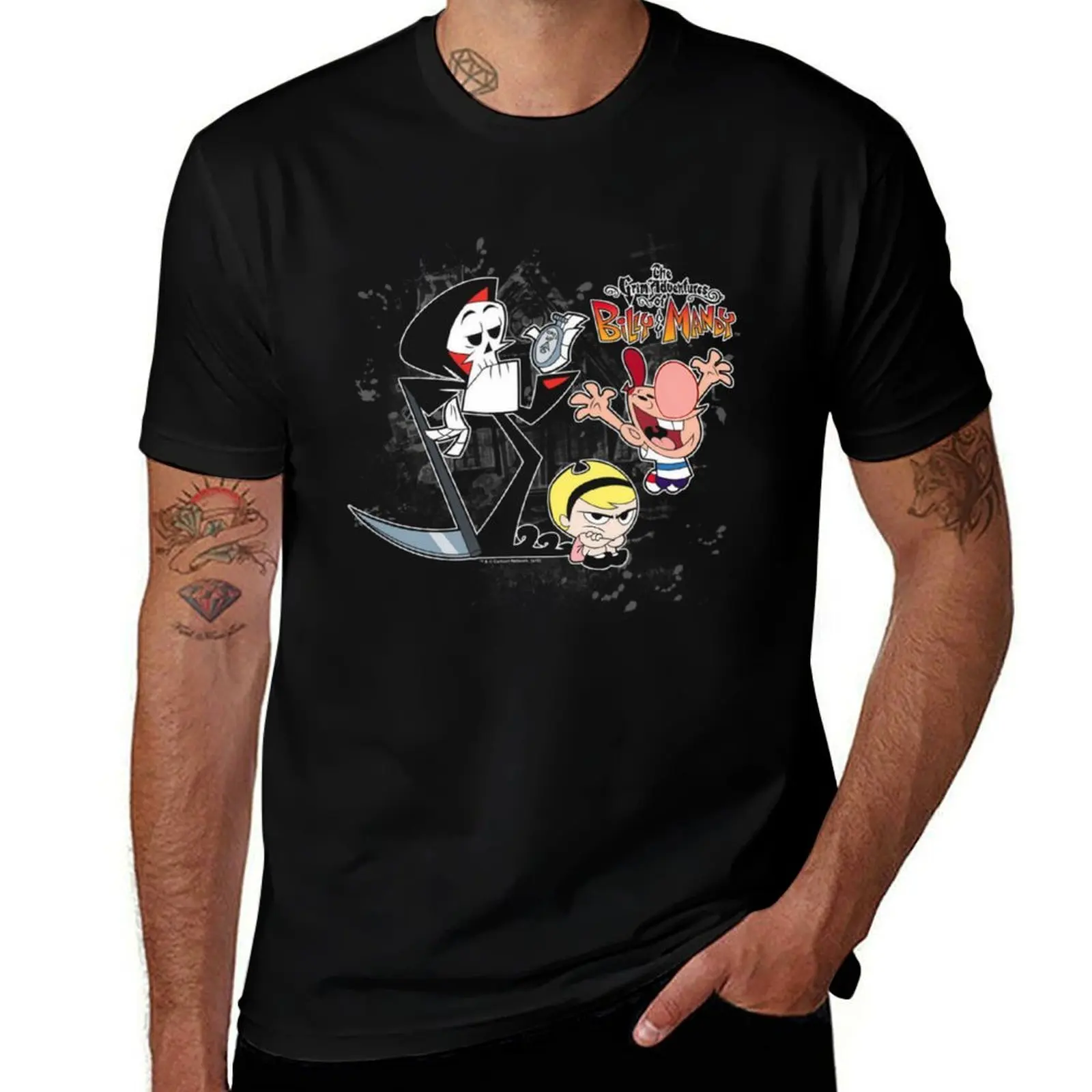 The Grim Adventures Of Billy & Mandy Splatter Cast Adjustable T-Shirt Breathable Gym Short Sleeve T-Shirt