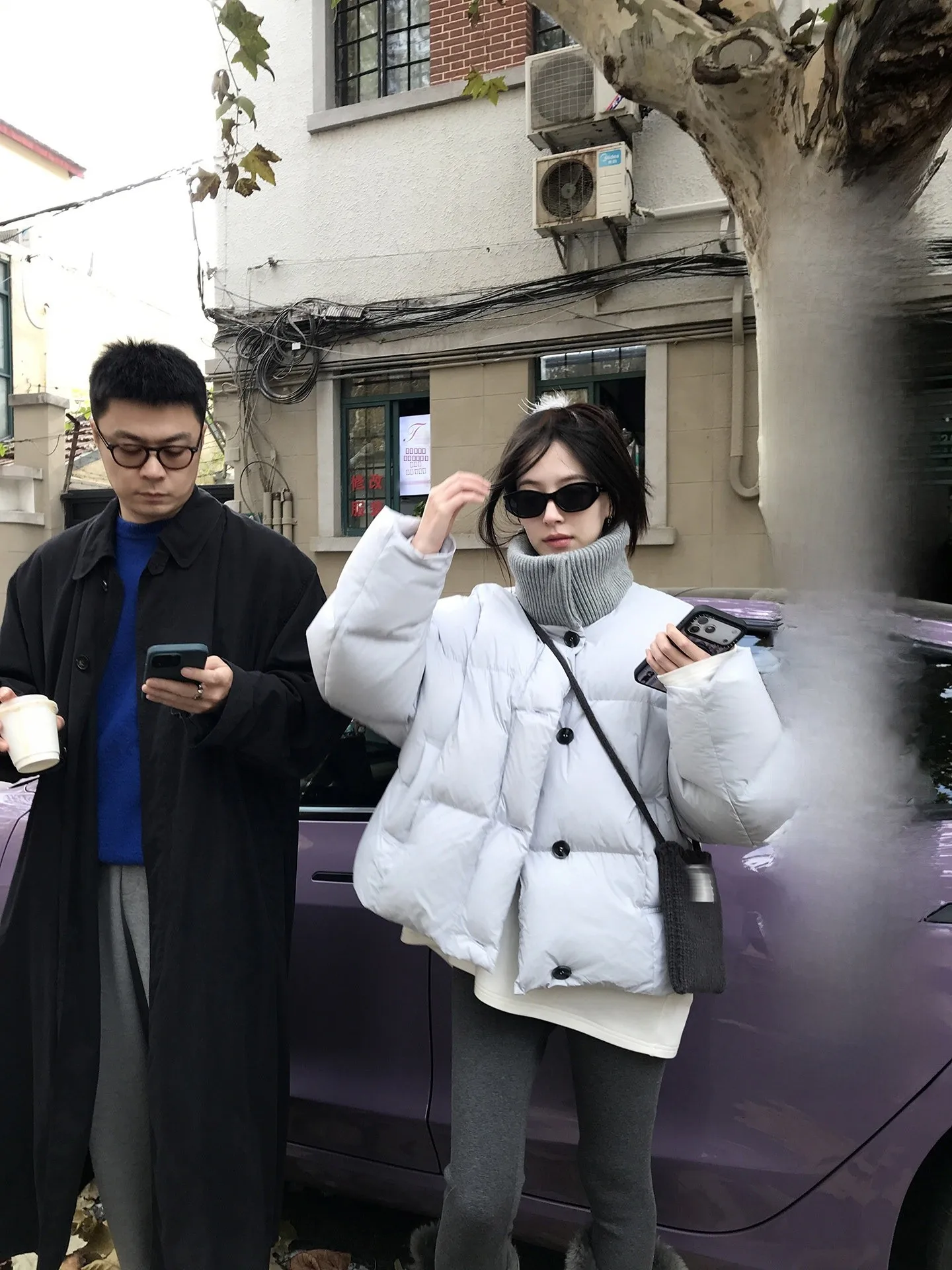 

Женская куртка Aboutpoem Summer Poem 90 из белого хлопка с двойным слоем, свободного кроя, с вязаным воротником в рубчик