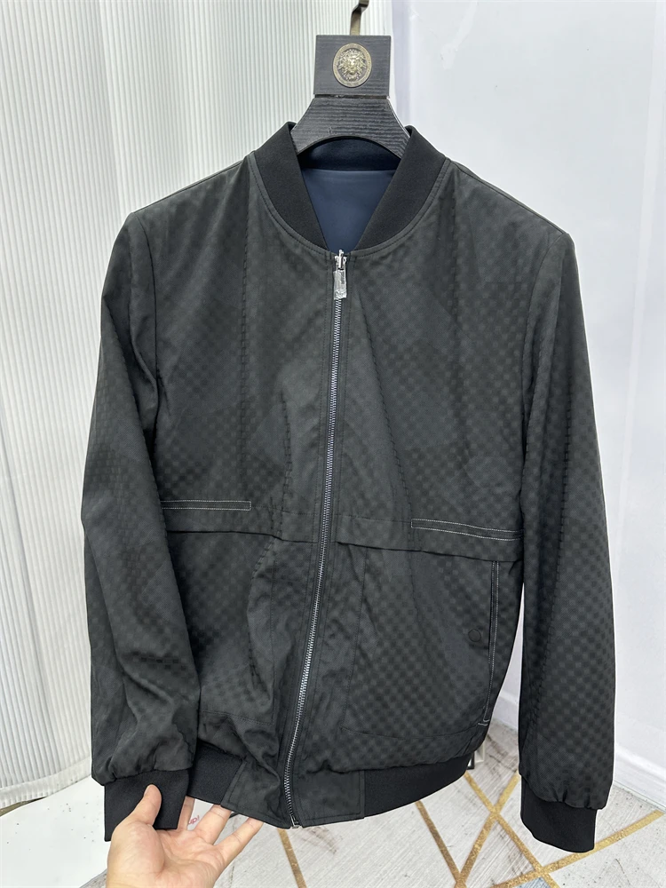 

Men's Faionable Urban Sle Windproof Baseball Collar Slim Fit Jaet Spring Autumn Polyester Fiber Long Sve Zipper Closure