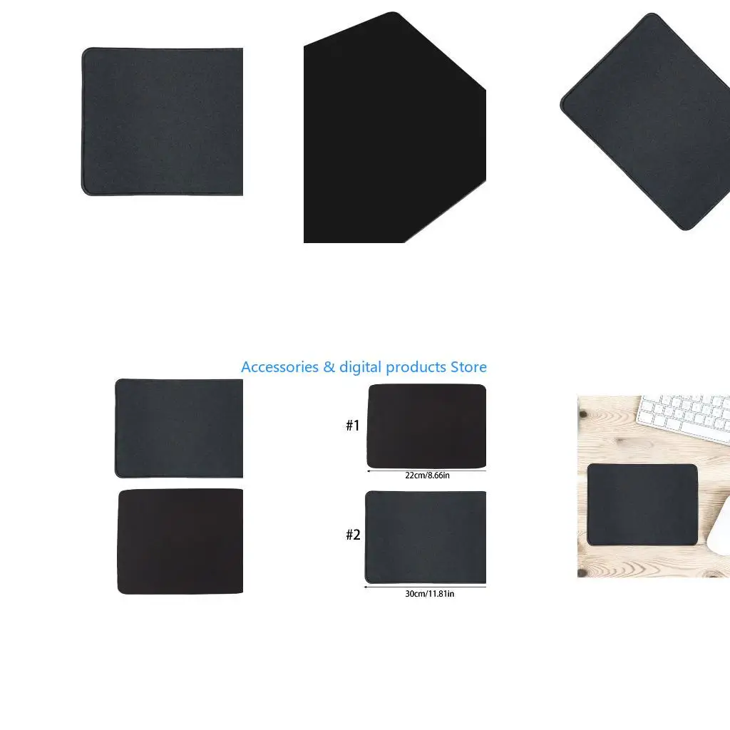 77JD Mouse Pad Gaming Mouse Pad Desktop Laptop Computer Simple Black Office Rubber Small Antislip Pad Rubber Base Carpet