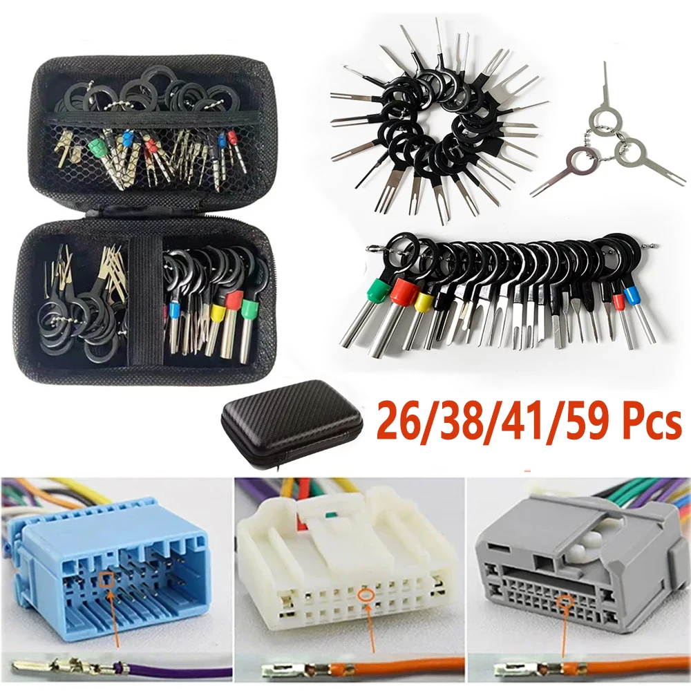 Automotive Plug Terminal Removal Tool Electrical Wire Crimp Connectors Pin Extractor Kit Keys for Car Repair Take Out Pins