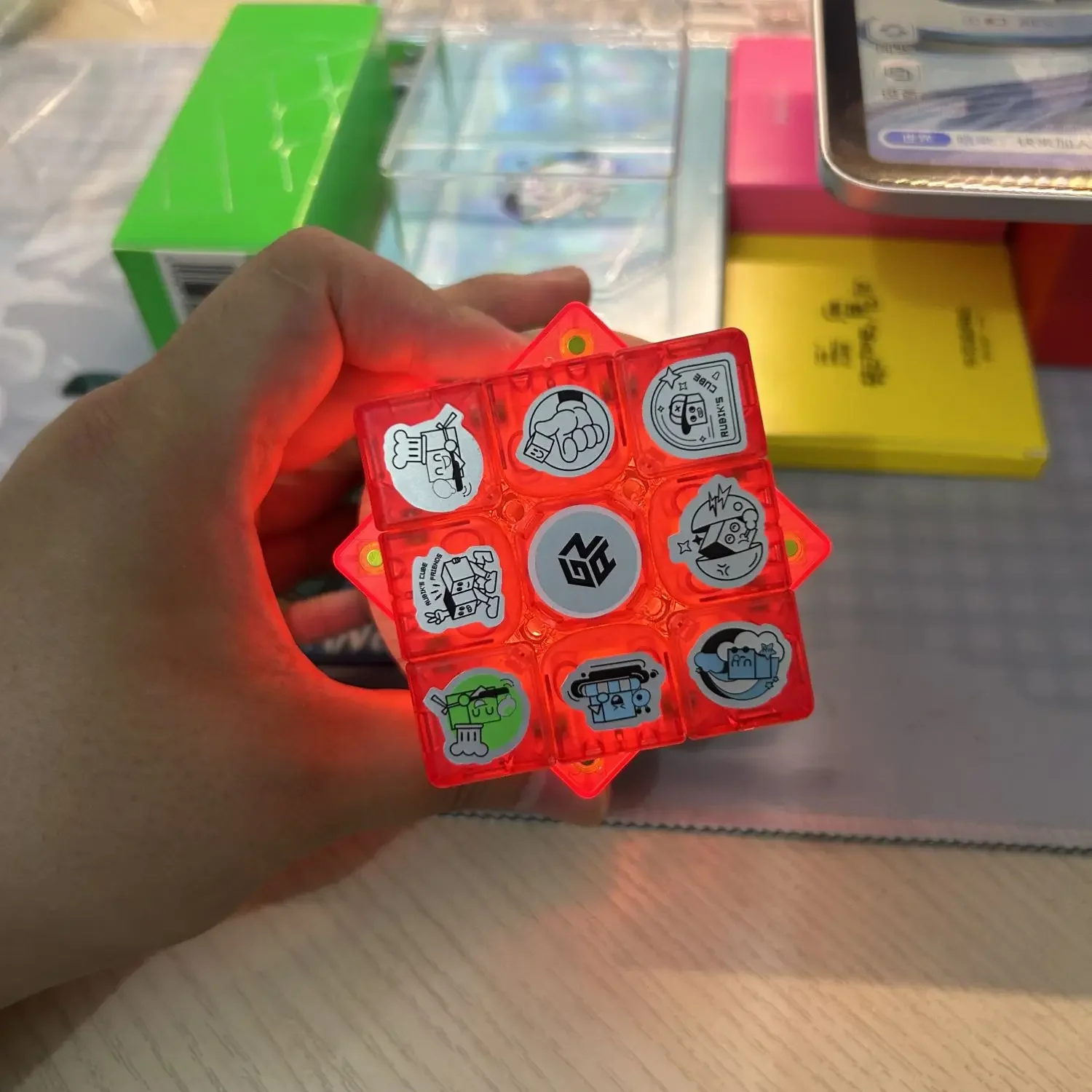 

GAN 356 I Carry Limited Edition Magic Cubes 3x3x3 Red Transparent Smart Cube 3x3 Speed Cube Collect The Cube Toys for Kids