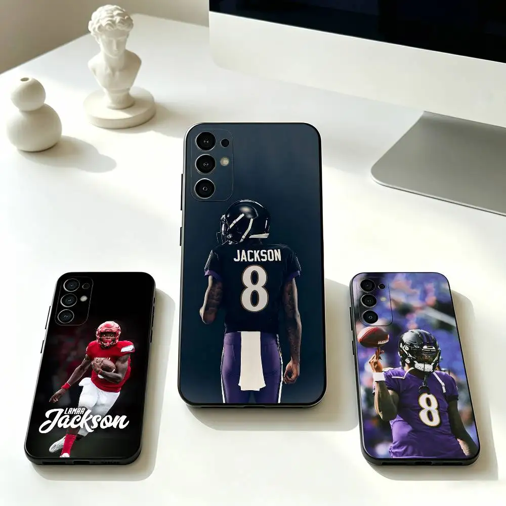 

Sport L-Lamar Jackson Phone Case Black Silicone Soft For Samsung S25,S24,S21,S22,S23,S30,Ultra,S20,Plus,Fe,Lite