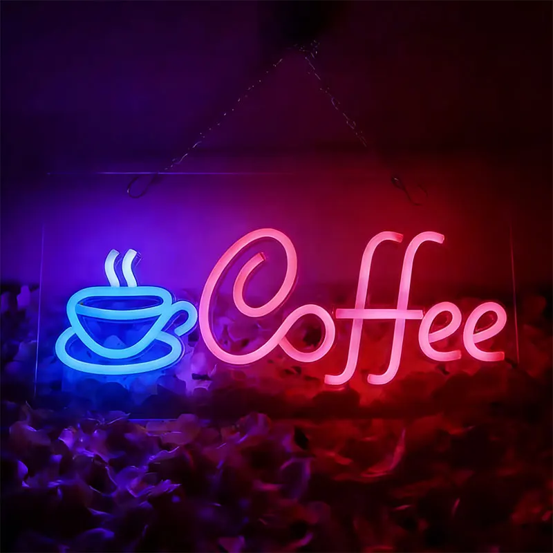 

Coffee Neon Sign Light USB Dimmable Led Neon Lamps for Bar Cafe Restaurant Party Art Wall Decor Window Hanging Night Lights