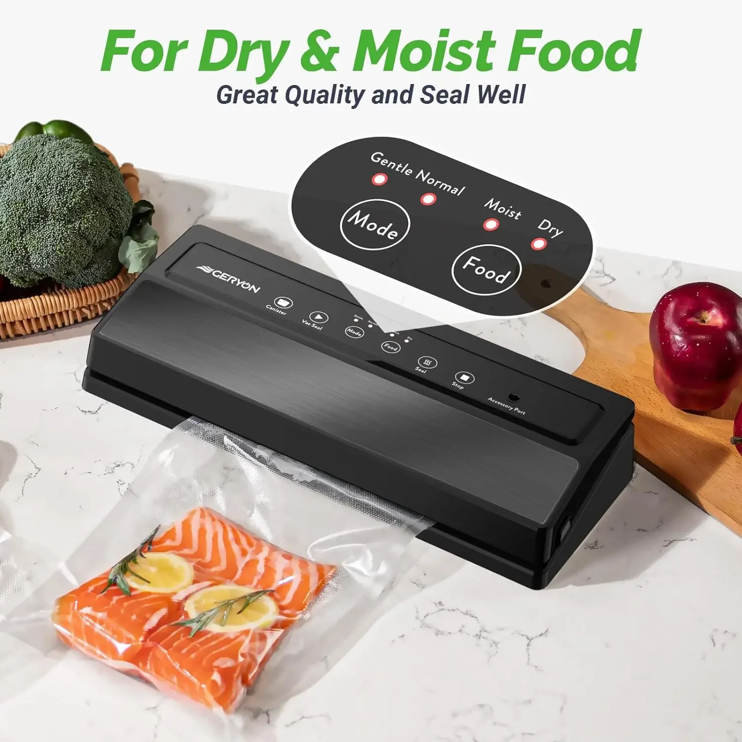 NEW Vacuum Sealer Machine, Food Vacuum Sealer with Powerful Suction | Slim Design | Easy to Use | Led Indicator Lights