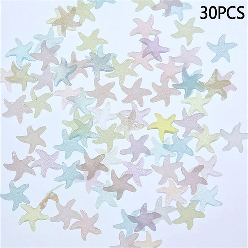 

30Pcs/Bag New Cute Mini Sea Star Series Nail Art Accessories Flat Back Manicure Parts Five-pointed Star DIY Hairpin Accessories