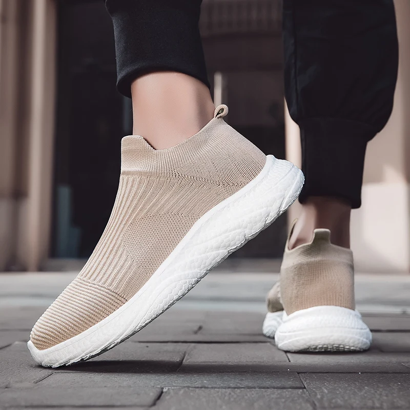 

Breathable Casual Shoes Women Men Sneakers Outdoor Running Shoes Low Top Sock Shoes Slip on Soft Sole Lightweight Size 36-45