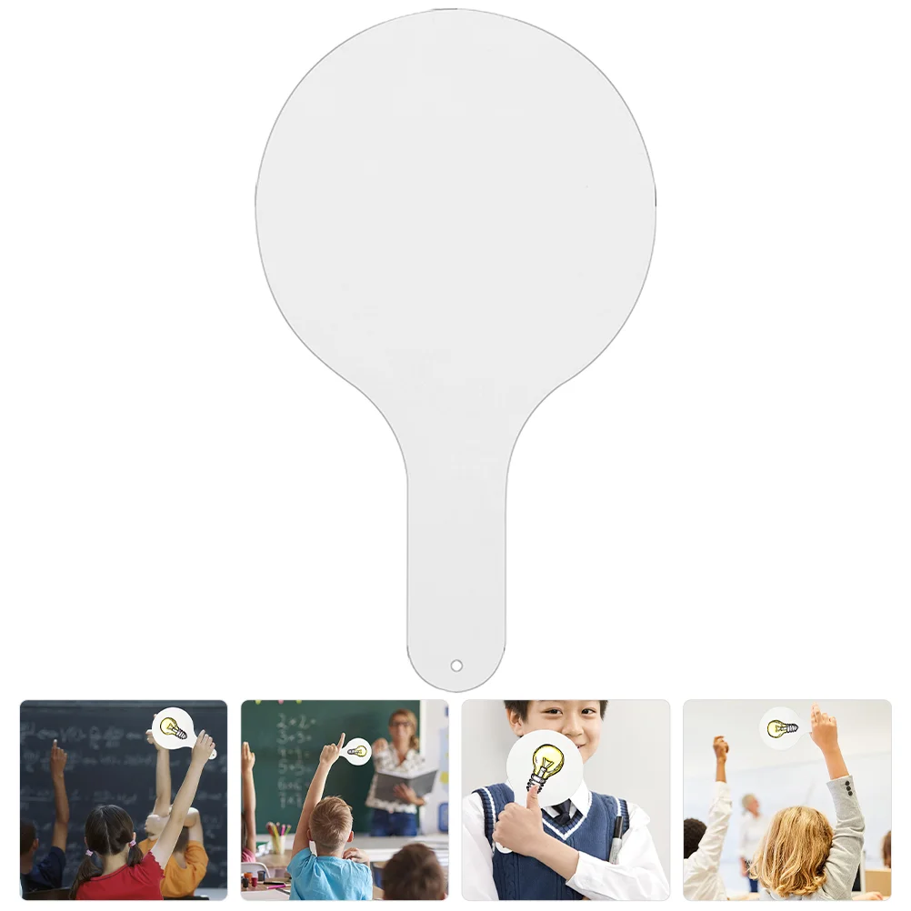 Hand in Holding Sign Portable White Boards Wooden Reusable Answer Paddle Handle Korean School Supplies Whiteboard