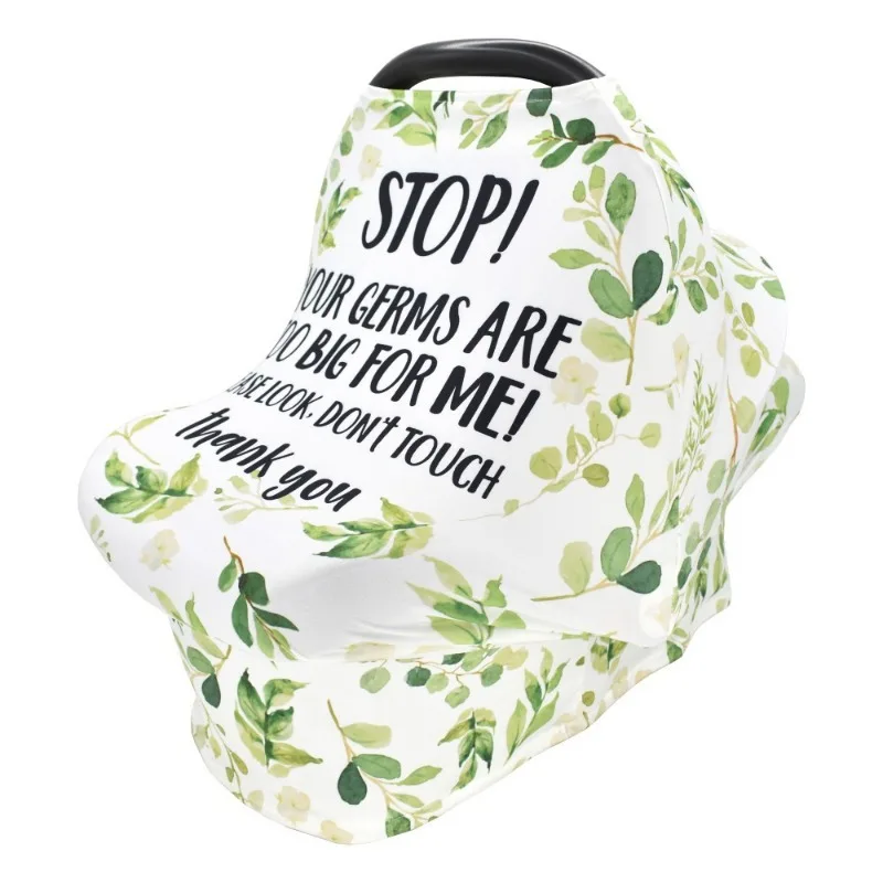 Multi-functional breastfeeding towel with warning seat sunshade windshield watercolour print breastshade towel