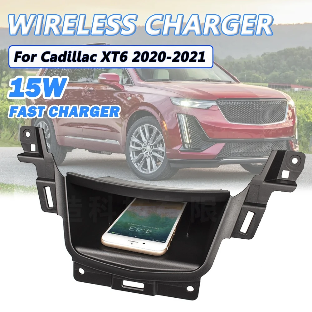 Induction Charger Pad for Cadillco XT6 Accessories Wireless Charger Mat QI Onboard Charging XT6 Storage Box Retrofit