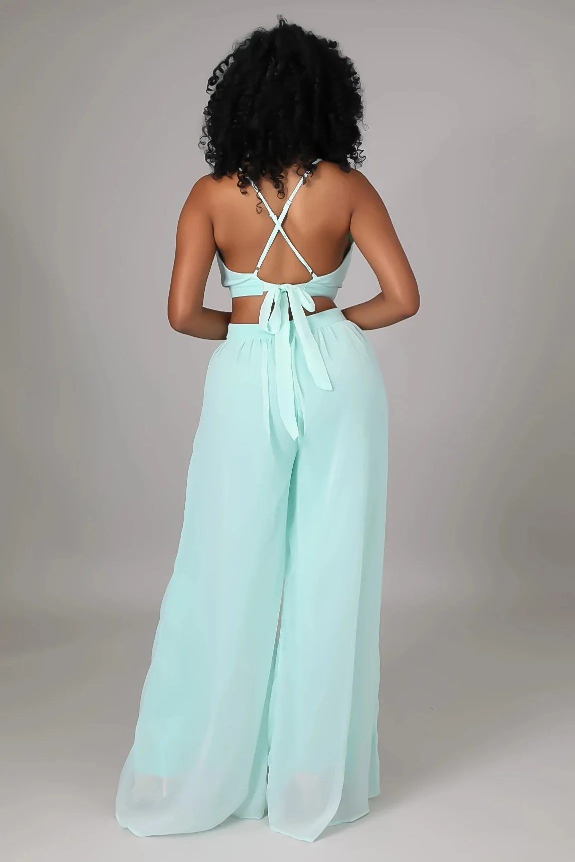 Clothing 2023 Sexy Cross Backless Chiffon Jumpsuits Women Summer Outfits Sleeveless Cut Out Elegant Overalls Party Night Club