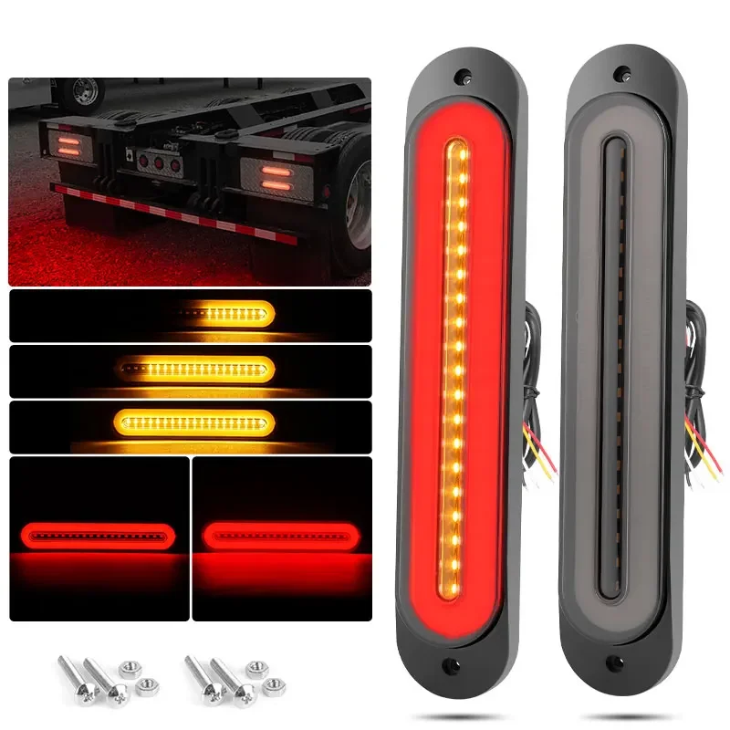 3 in 1 Truck LED Tail Brake Light Flowing Turn Signal Lamp DRL 68led Red Amber Stop Warning Lamp For Car Trailer ATV SUV 12V 24V