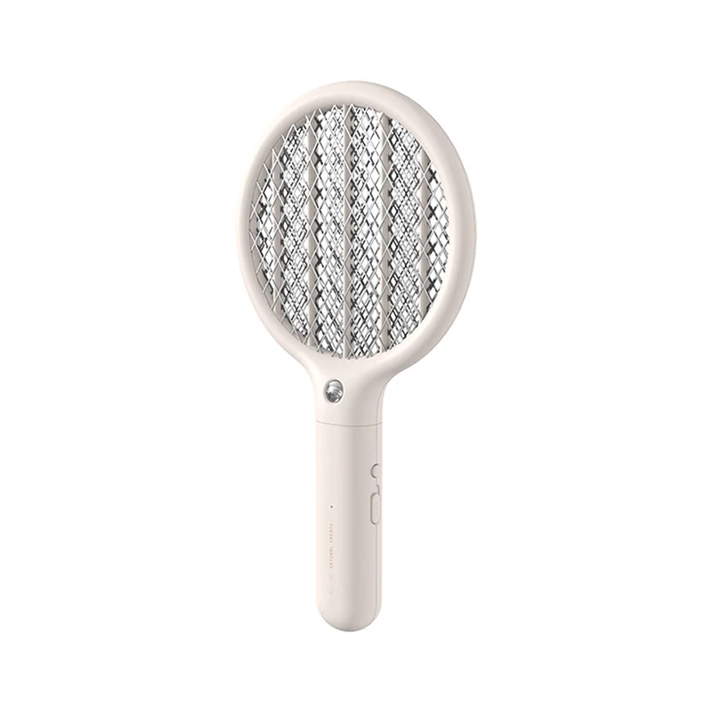 

Mini Electric Fly Swatter Racket with Light Handheld Personal Bug Zapper Mosquito Zapper Rechargeable 3 Layer Electric Grid